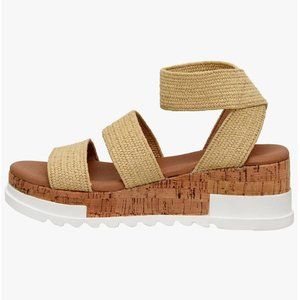 CUSHIONAIRE Women's Naomi Cork Wedge Sandal - Size 9.5 NWOT
